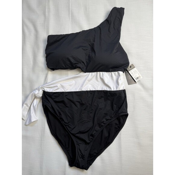 Lauren Ralph Lauren Plus Size Bel Air One Shoulder One Piece Swimsuit Sz 18W New - Picture 4 of 10